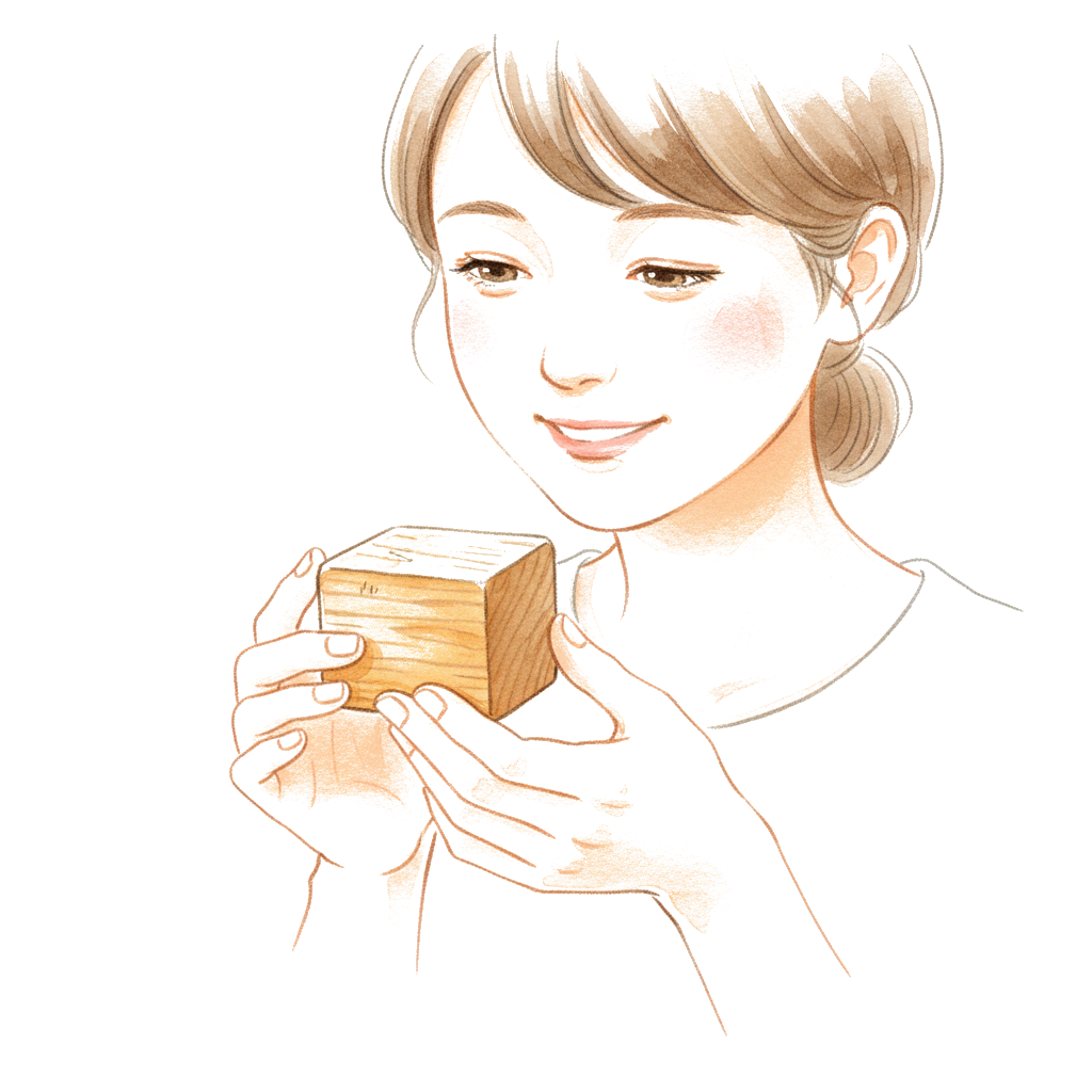 おもちゃを受け取る